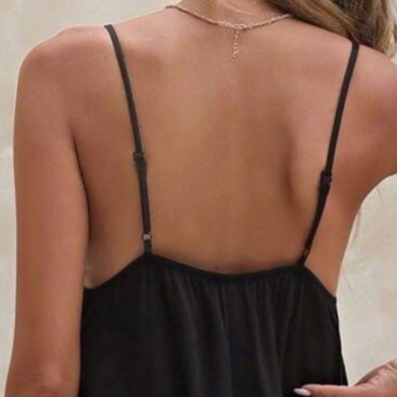 Boho Black Lace Wide Leg Comfy Fit Wide leg Jumpsuit - Picture 3 of 4